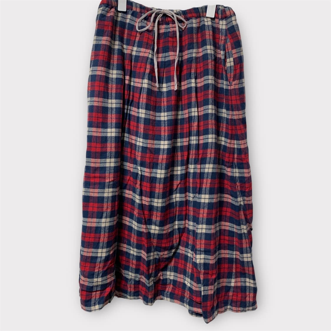 레드 프란넬 체크 스커트 레이어드 상품이미지1