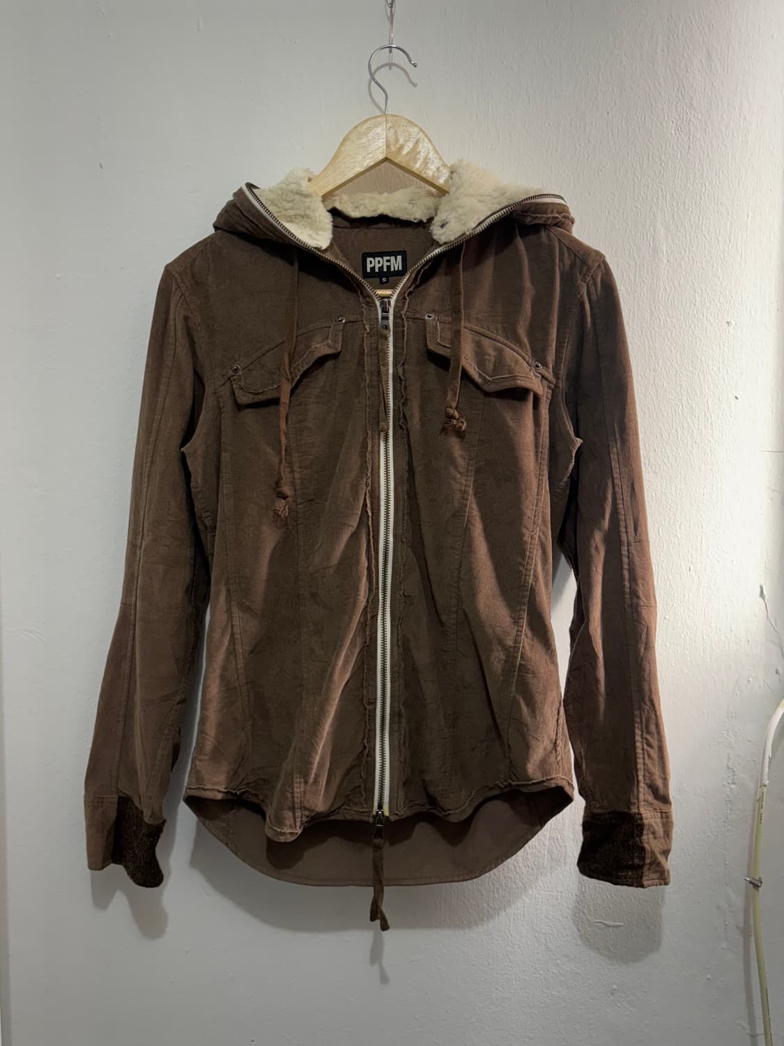 PPFM Brown Corduroy Fur Hood Jacket 상품이미지5