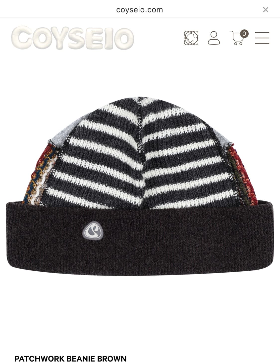 코이세이오 PATCHWORK BEANIE BROWN 상품이미지1