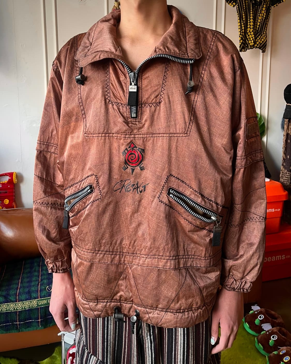 1980-90s CREACT Native Graphic Anorak 상품이미지2