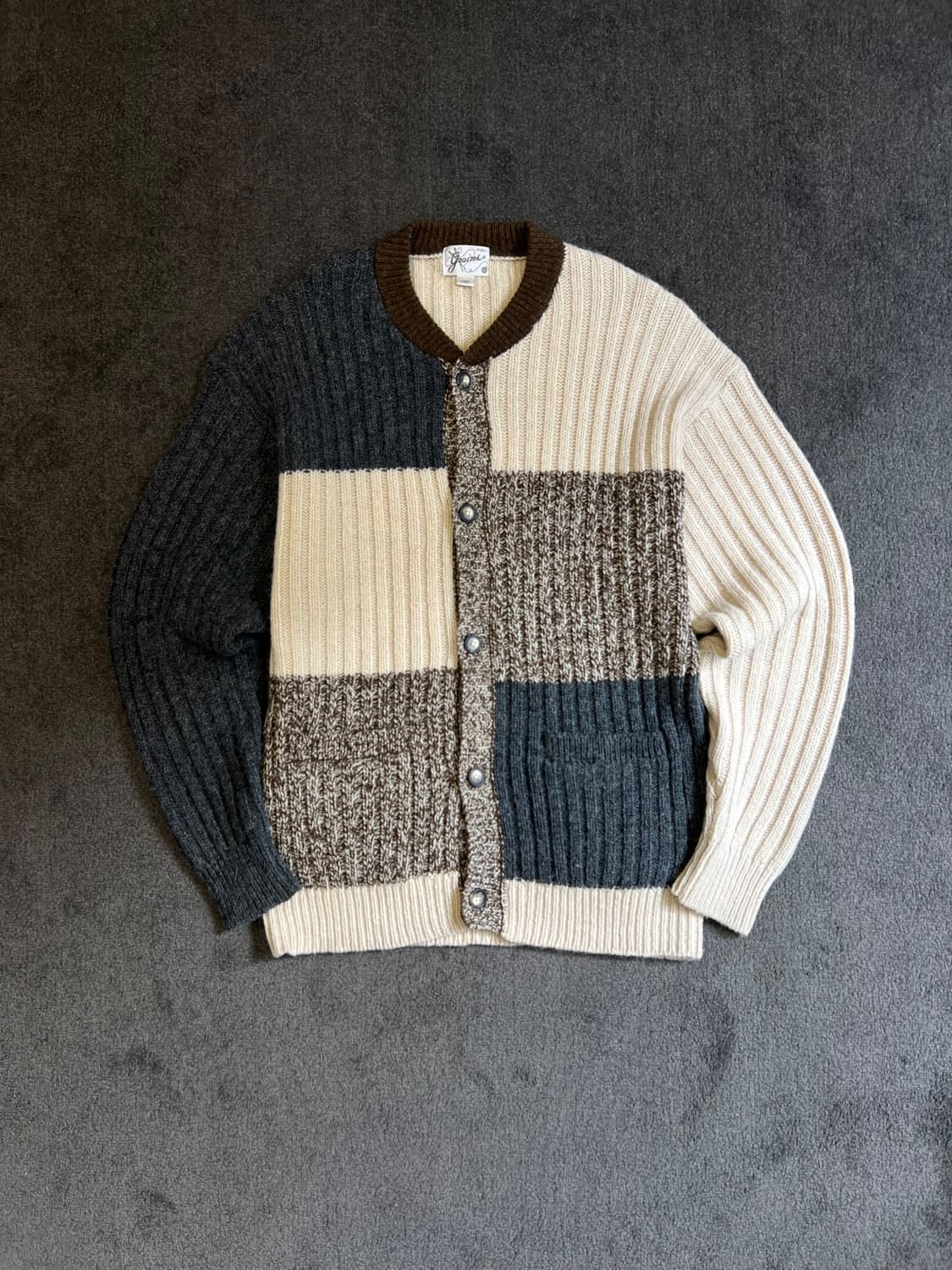 Grains 패치워크 니트 가디건 L 상품이미지1