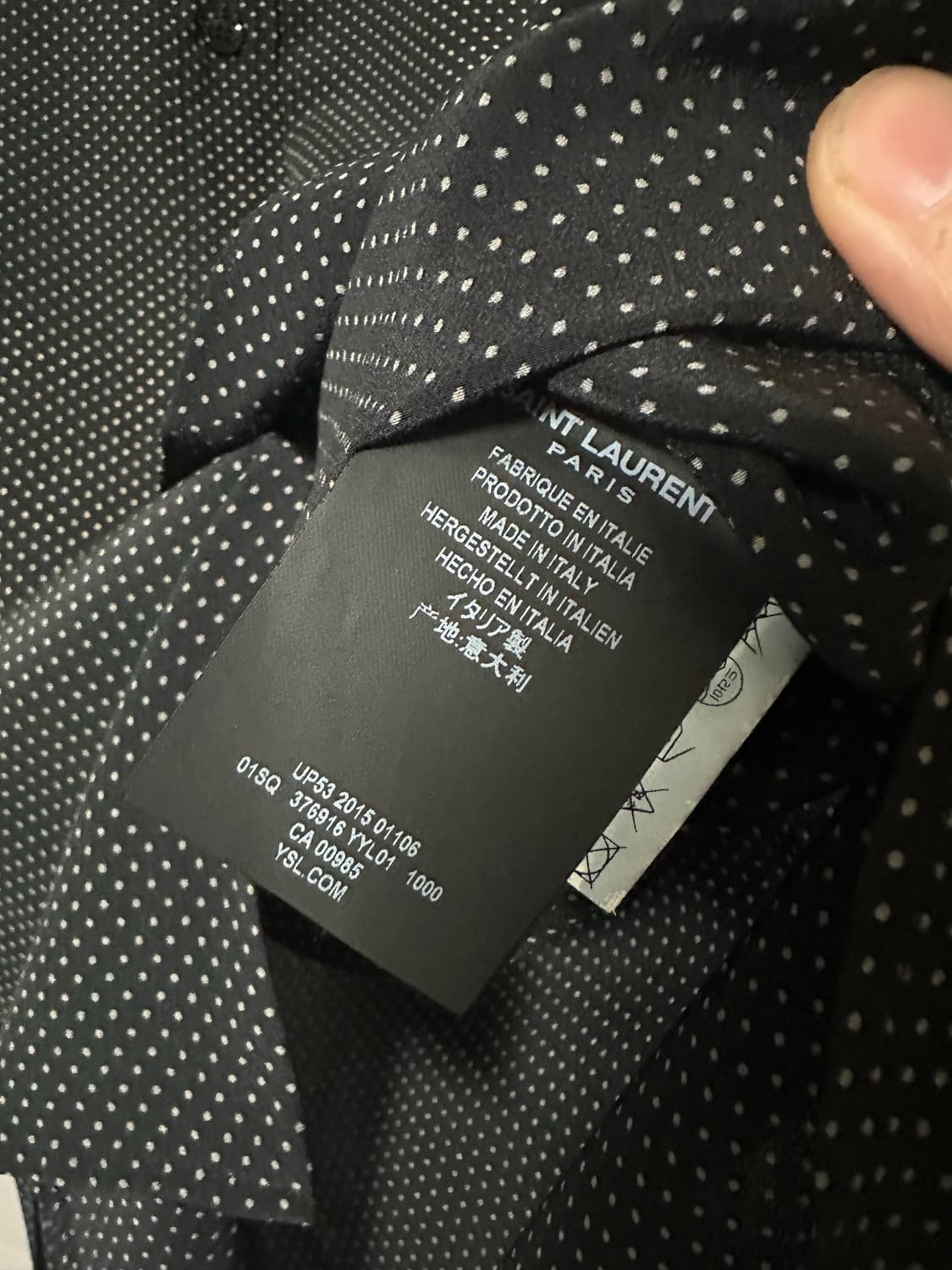 생로랑 에디기 실크 도트 셔츠 상품이미지4