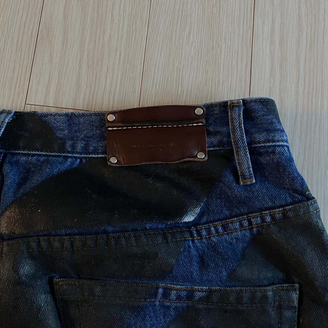 [34] 드리스 반 노튼 pine 데님 사선 페인팅 상품이미지5