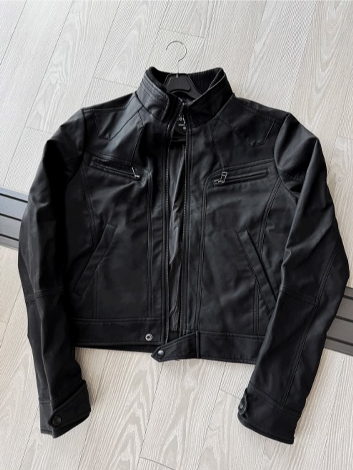 빈티지 바이커 절개 레더 자켓 상품이미지6