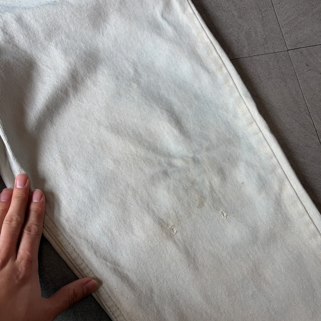 96년 미국 생산 리바이스 550 데님 오렌지탭 아이보리 팬츠 상품이미지6