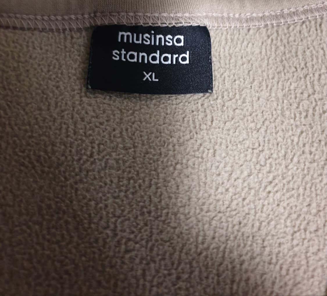 무신사스탠다드 플리스 카라리스 양털 자켓 베이지 (XL) 상품이미지2