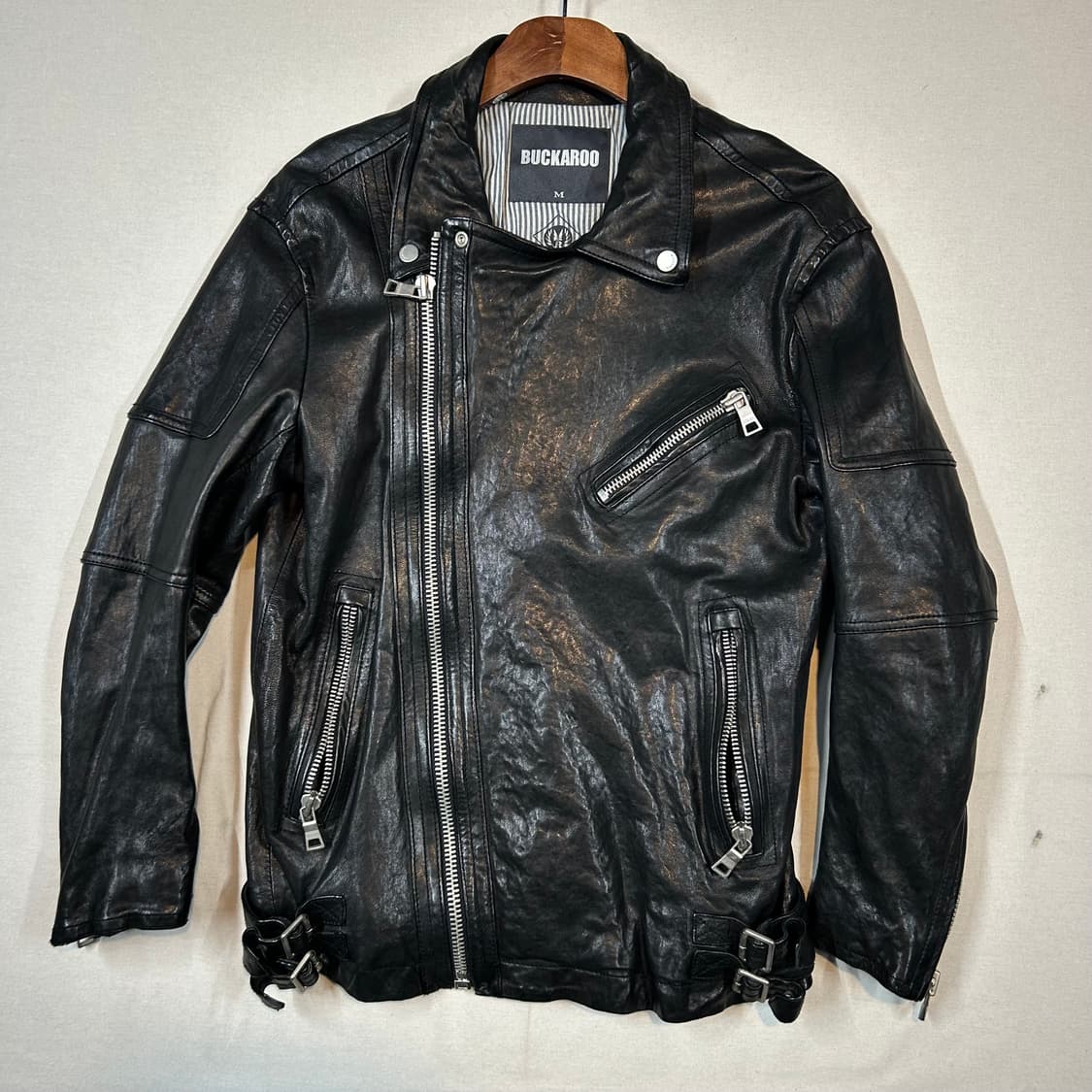 M) BUCKAROO 버커루 블랙 양가죽 라이더 자켓 상품이미지6
