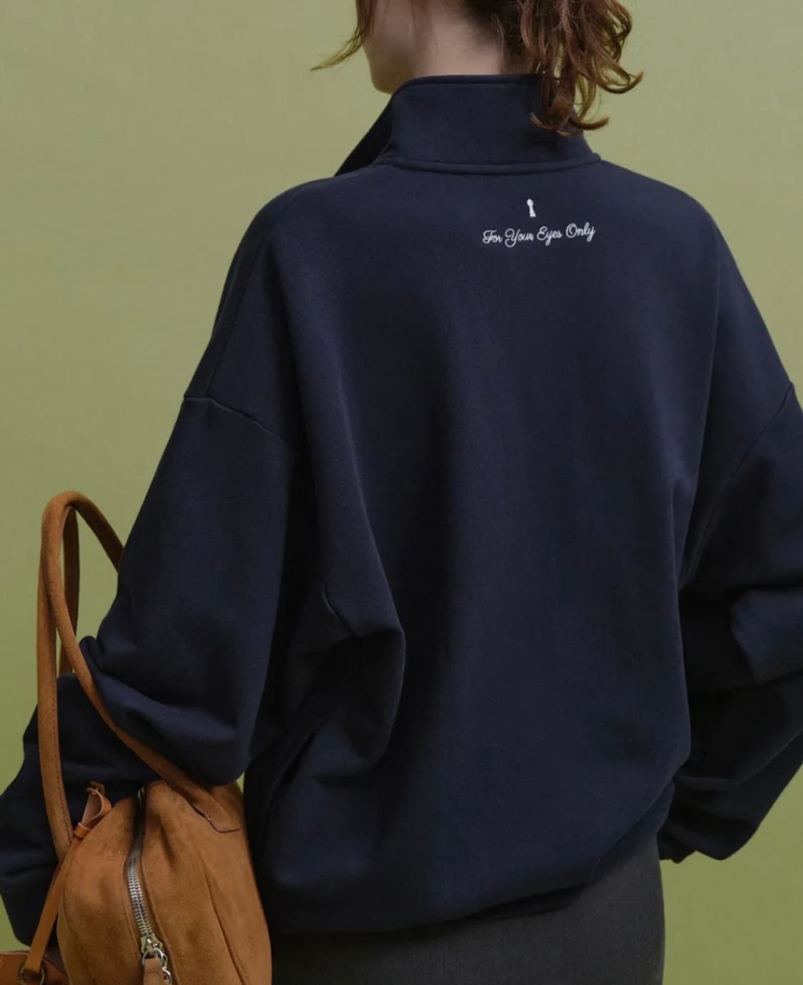 포유어아이즈온리(포유온) FYEO 에센셜 로고 하프집업 딥네이비 M 상품이미지3