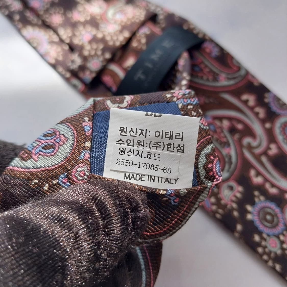 타임 실크 브라운 페이즐리 넥타이 7.5cm S~A+등급 K2509 상품이미지10