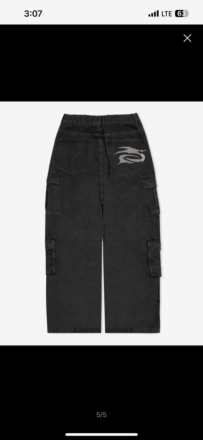 XF003 멀티 카고 포켓 워싱 데님 팬츠 (BLACK) 상품이미지2