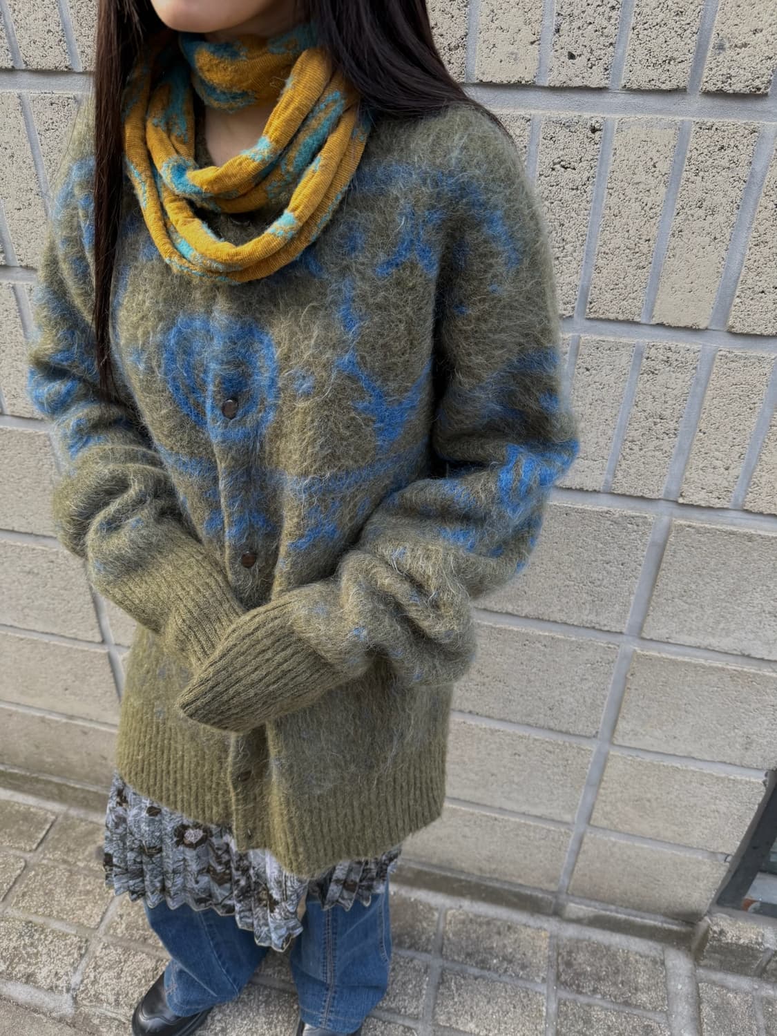 남이서팔 아트워크 디테일 니트 가디건 상품이미지2