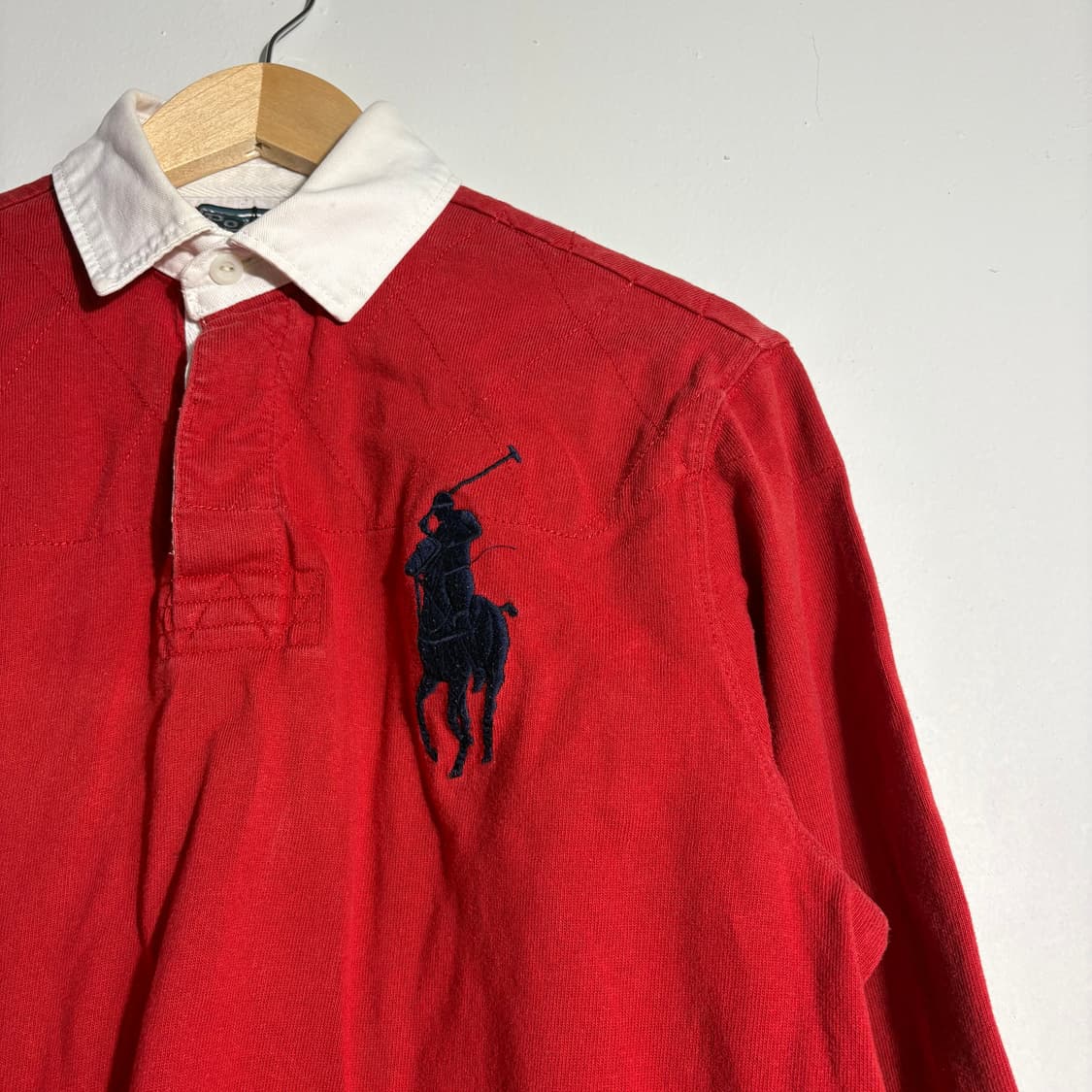 폴로 랄프로렌 레드 빅포니 럭비 카라 긴팔티 (무료배송) 상품이미지3