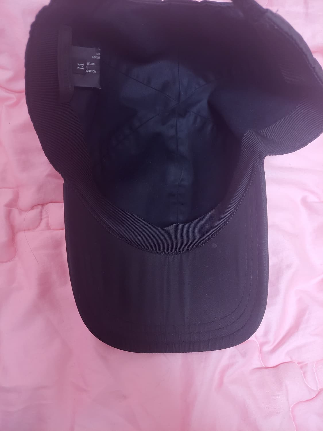 정품)급처상태양호!프라다 삼각로고 블랙 리나일론 베이스 볼 캡 모자 상품이미지7