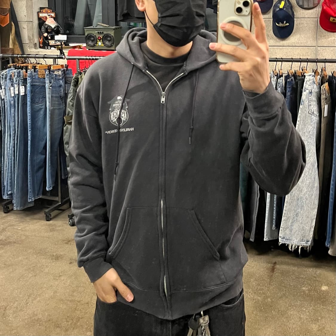 할리데이비슨 프린팅 후드 집업 (105) 상품이미지6