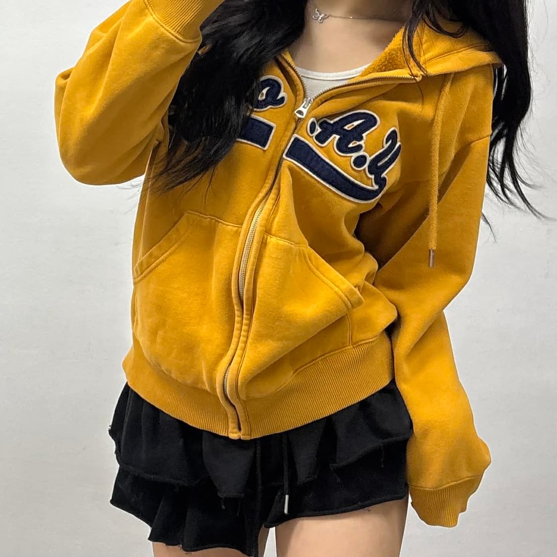 후아유 y2k 러블리힙 스웻 후드집업 져지(S) 상품이미지1