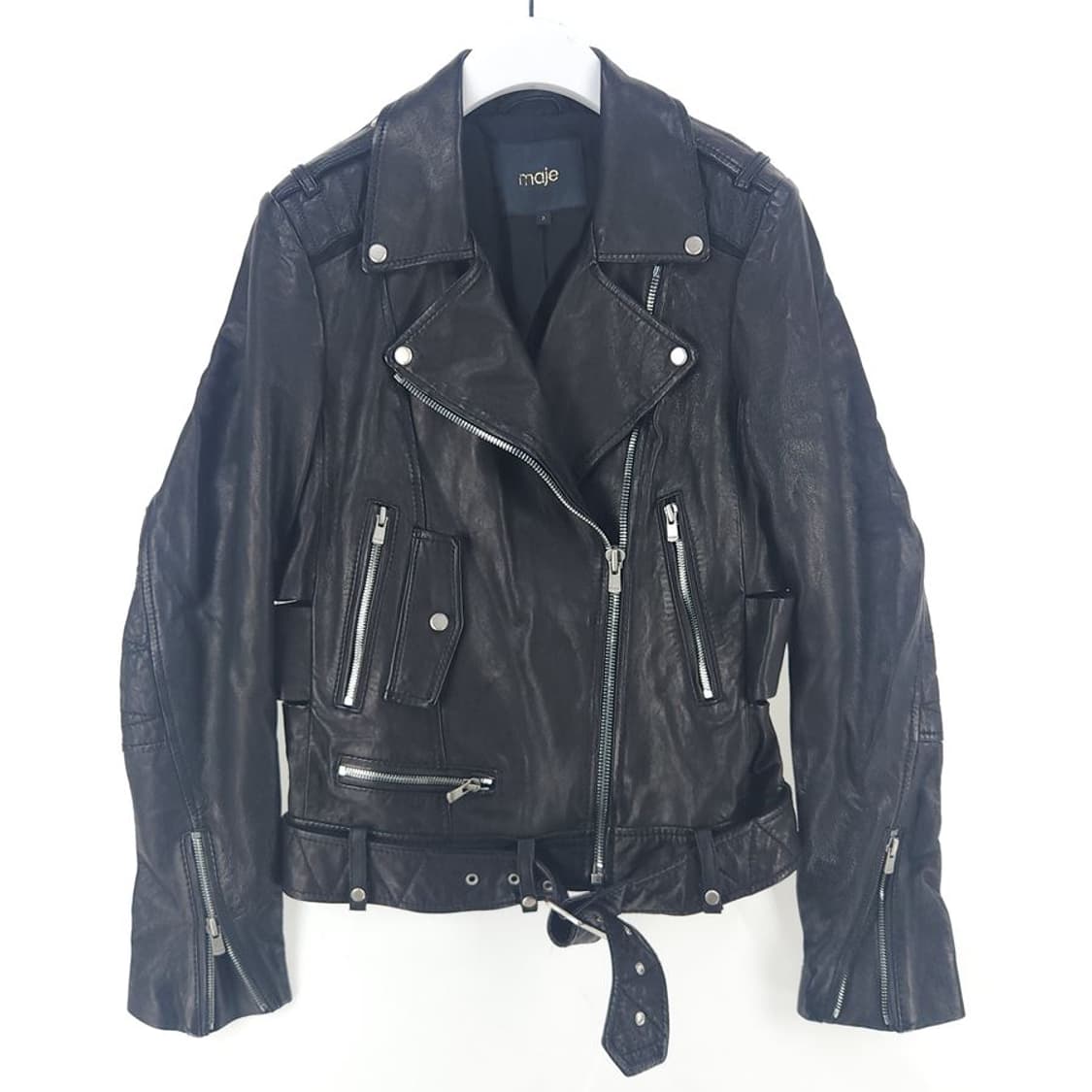 [여2]마쥬 블랙 양가죽 라이더 자켓[Y62-207] 상품이미지1