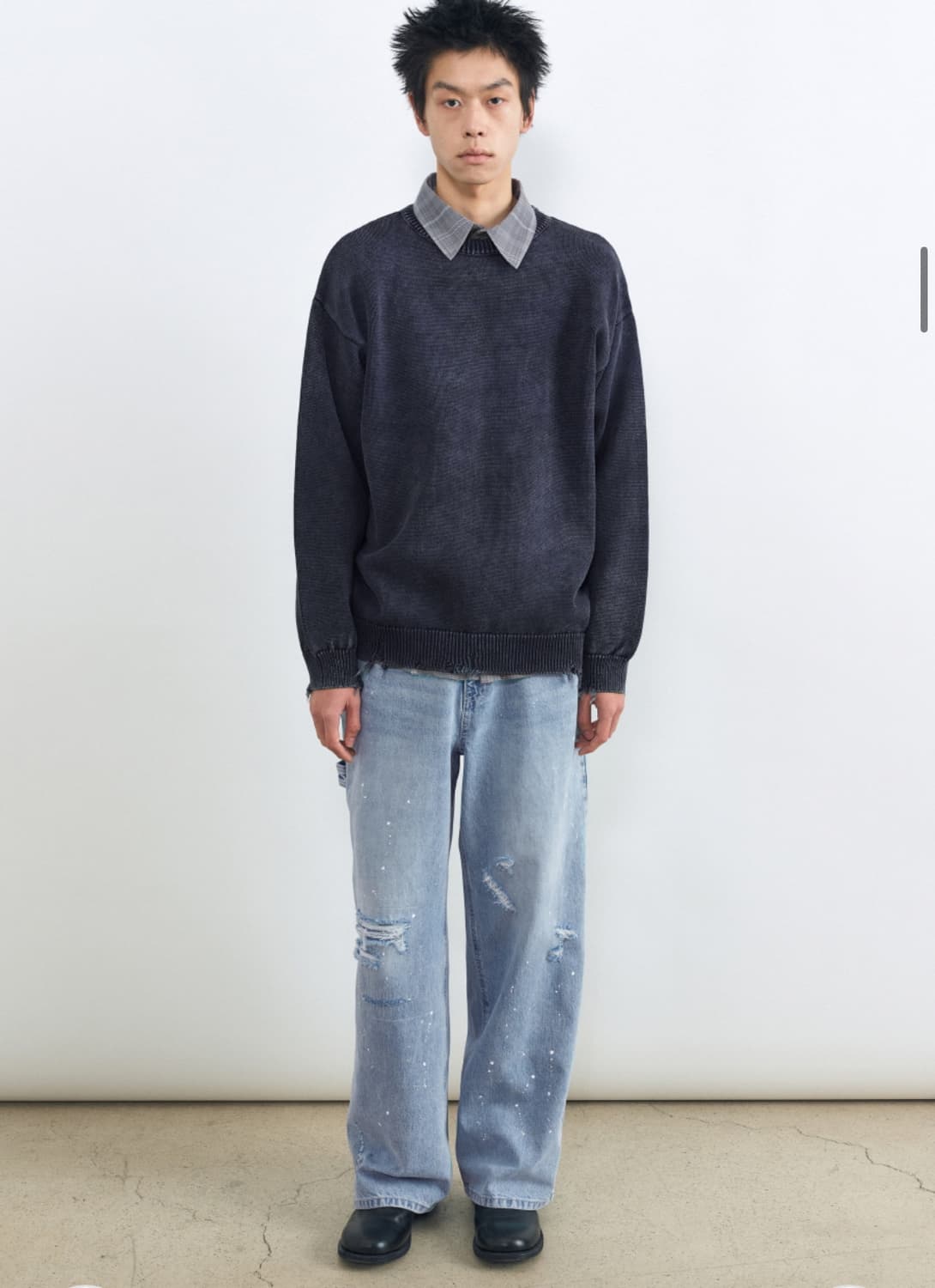 인사일런스 스톤 워시드 풀오버 WASHED NAVY L사이즈 상품이미지2