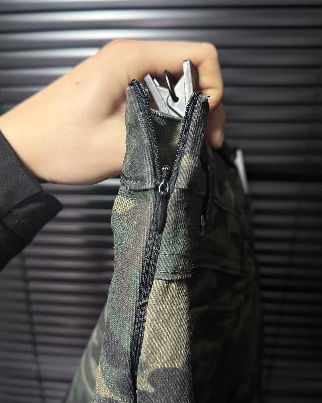 XYZ 카모 플라쥬 밀리터리 카키 브라운 고스 펑크 락 데님 L 29 상품이미지3