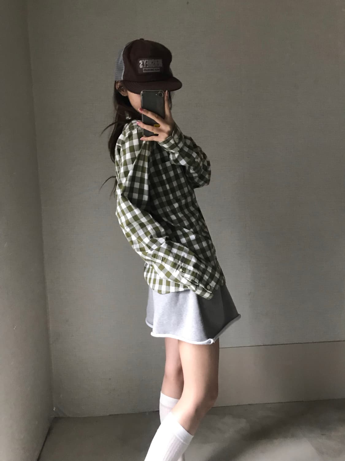 아베크롬비 카키 체크 셔츠 상품이미지5