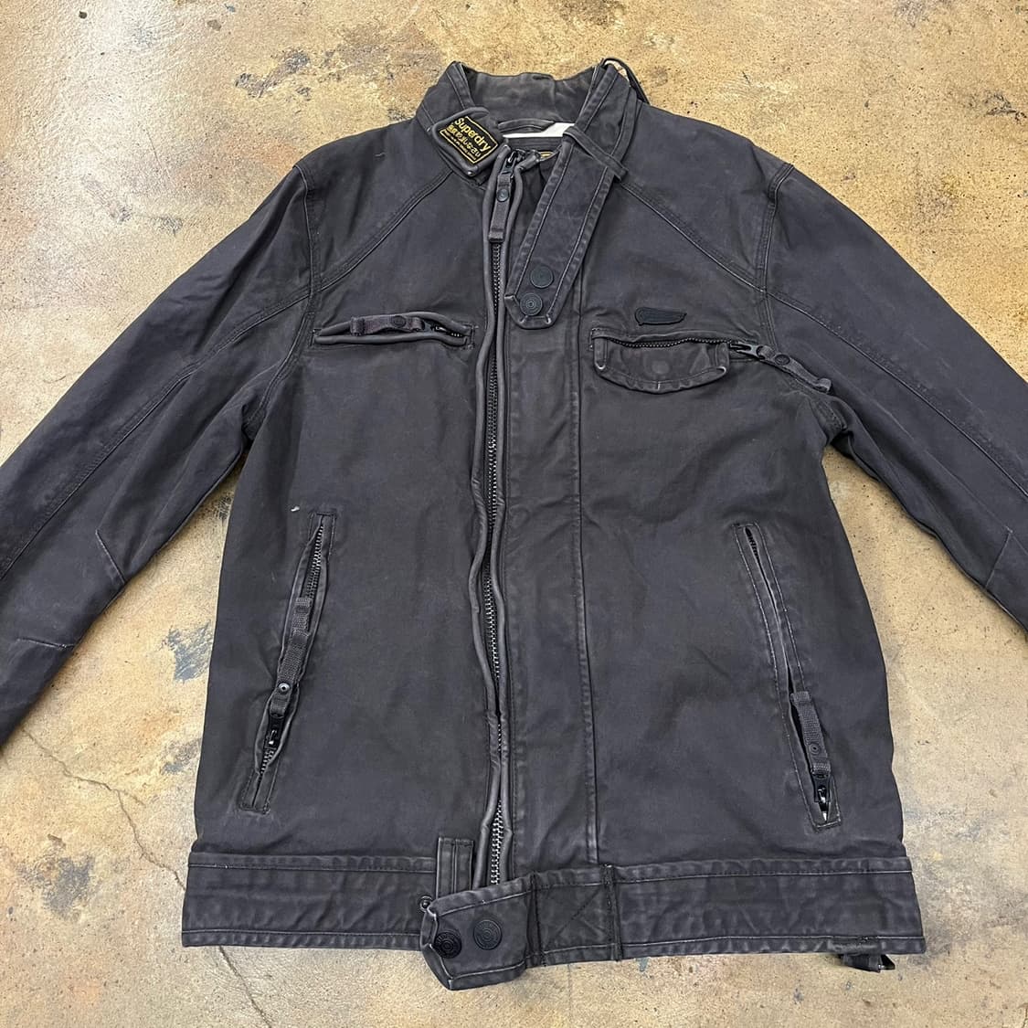 [정품] 슈퍼드라이 블랙 빈티지 워크 자켓 b16 상품이미지3