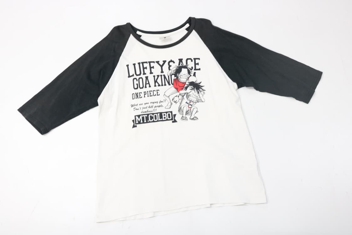 원피스 루피 & 에이스 고아 왕국 빈티지 래글런 7부 티셔츠 (LL) 상품이미지3