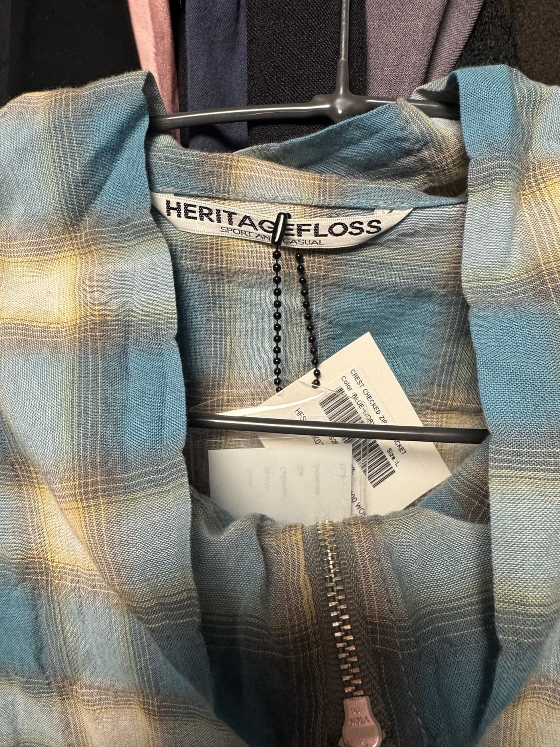 헤리티지플로스 체크 집업 자켓 상품이미지2