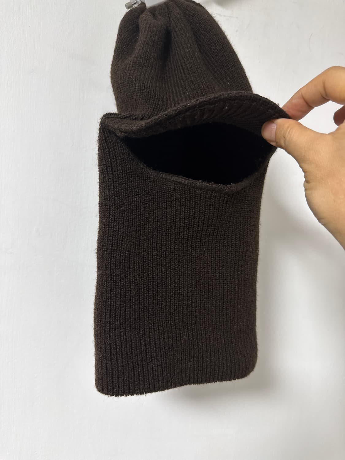 빈티지 모자챙 울 바라클라바 브라운 상품이미지3