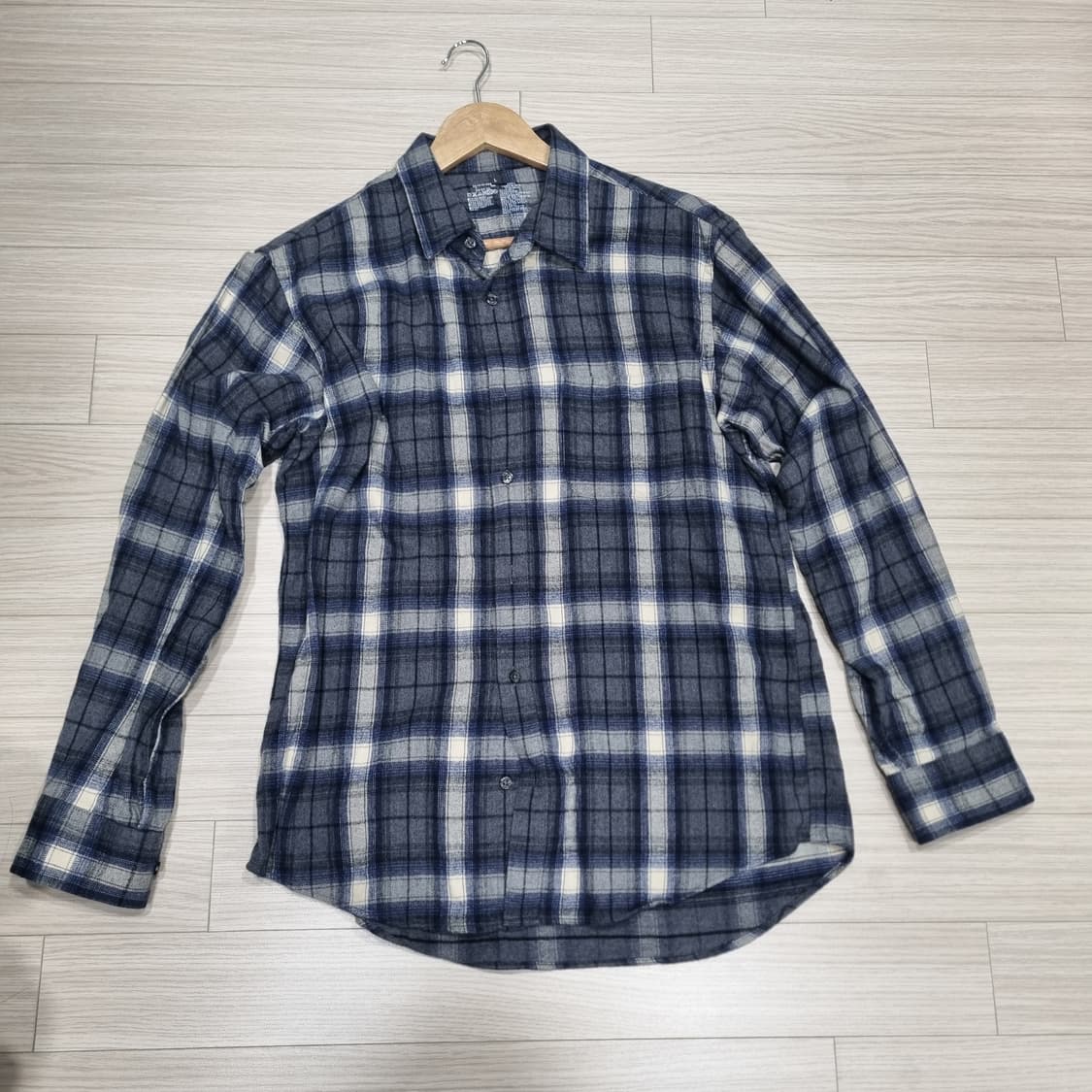 MUJI 무인양품 플란넬 체크셔츠 블루 L사이즈 상품이미지6