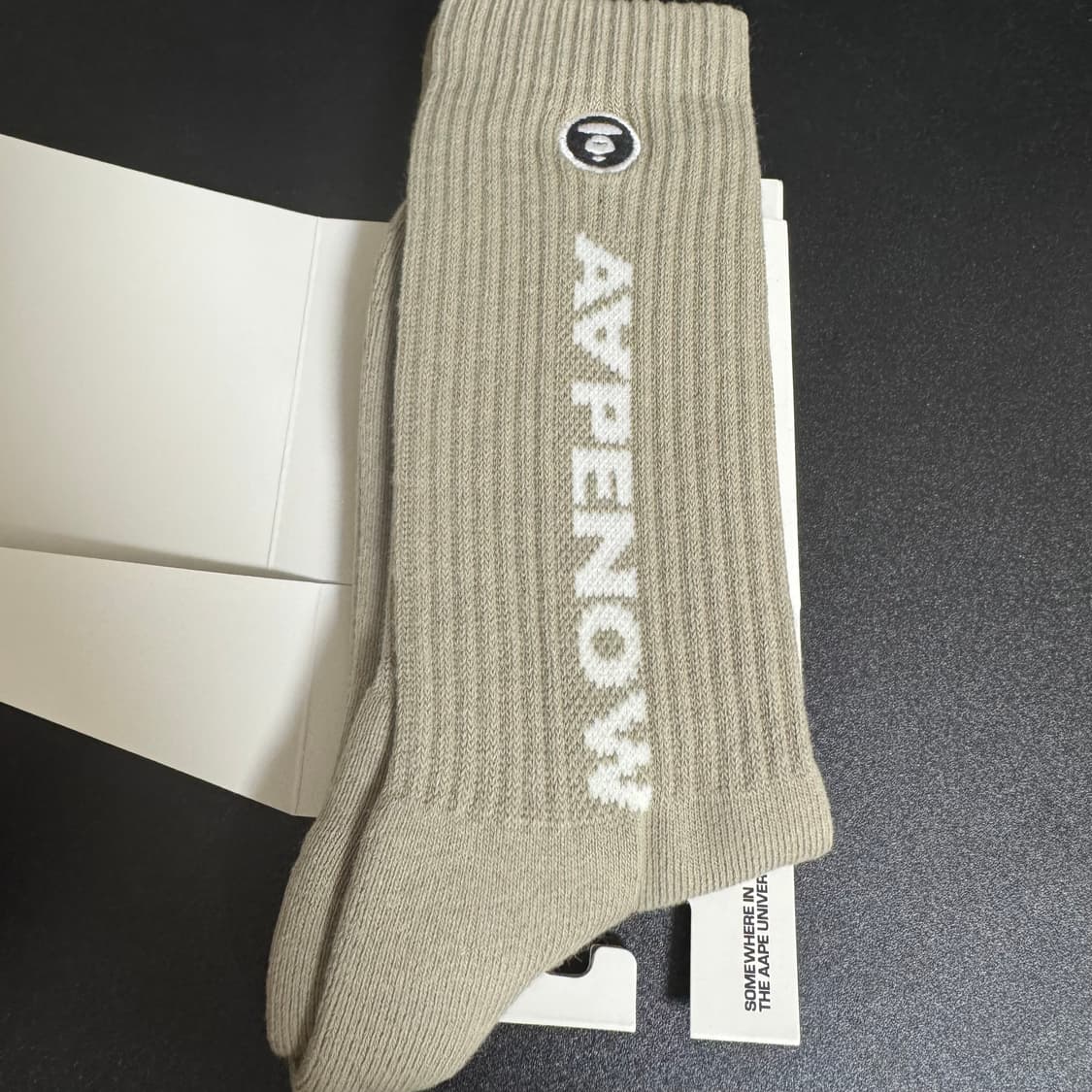 AAPE NOW 문페이스 로고 양말 정품 스몰 22-24cm 상품이미지4