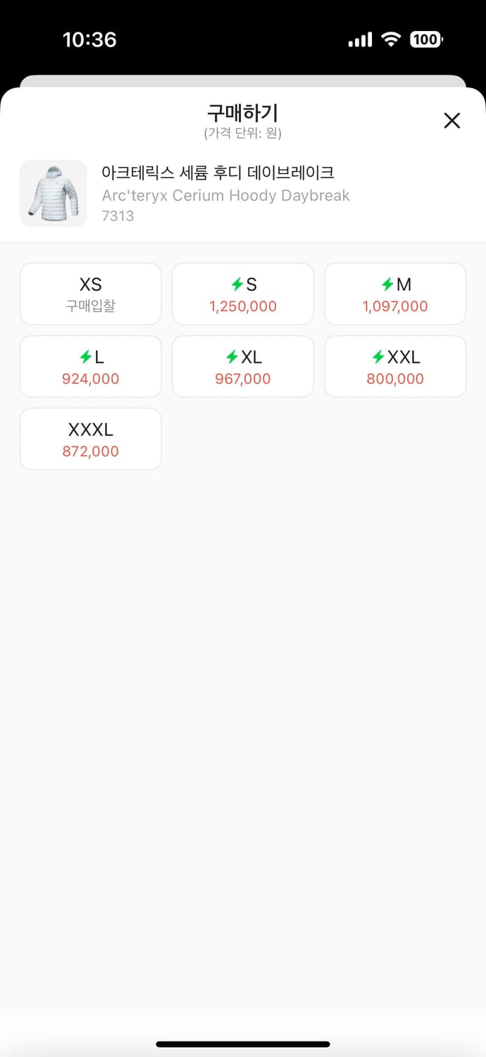 아크테릭스 세륨 후디 M (새상품) 상품이미지8