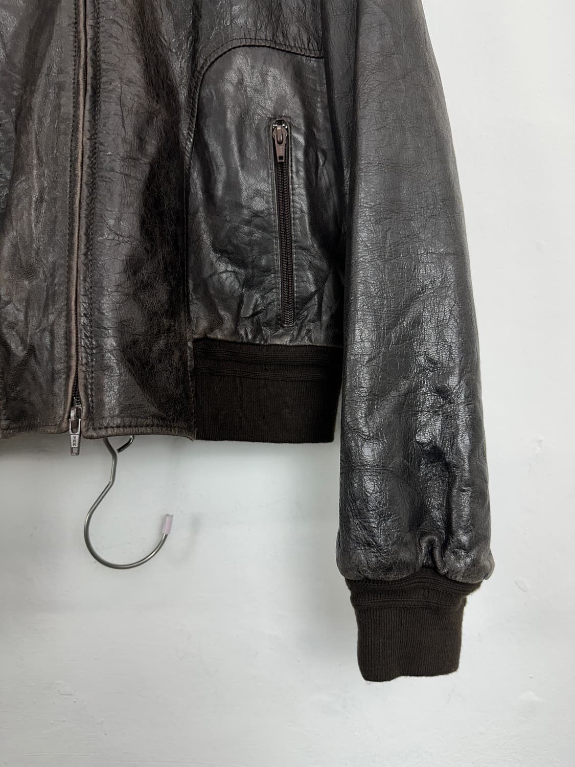 Calfskin Leather Bomber Jacket 상품이미지6