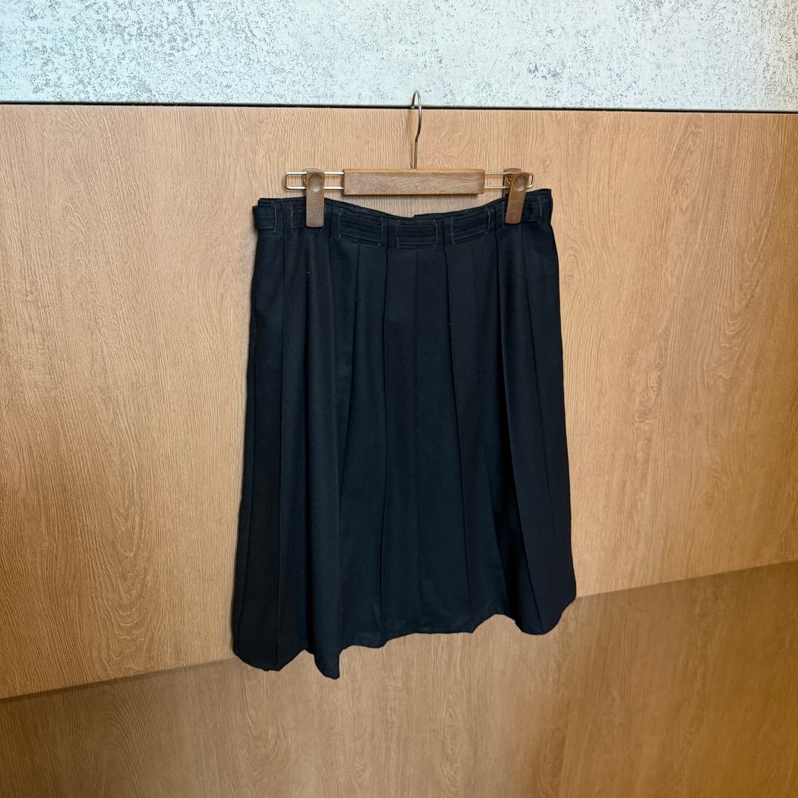 빈티지 미디 스커트 버튼업 벨트 디테일 블랙 k86 상품이미지5