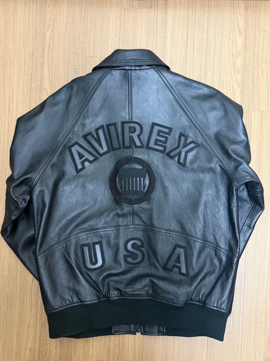 아비렉스 라이트 시그니처 가죽자켓 올블랙 상품이미지1