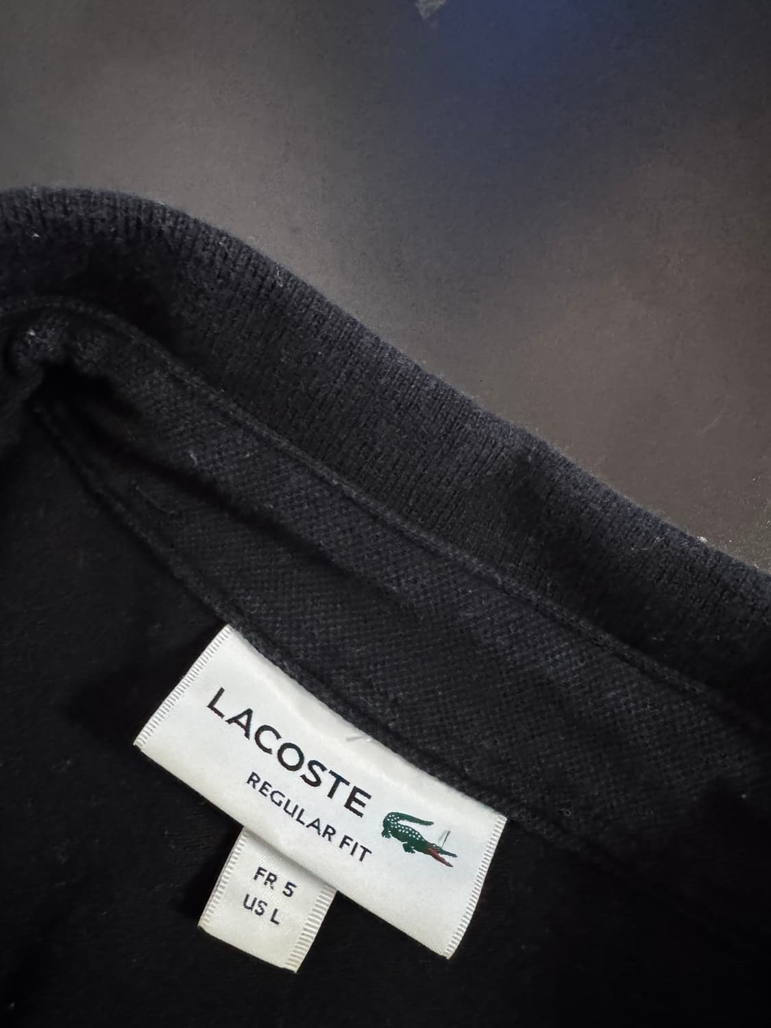 라코스테 레귤러핏 라인 배색 반팔 카라 티셔츠 블랙 L ~ XL 상품이미지4