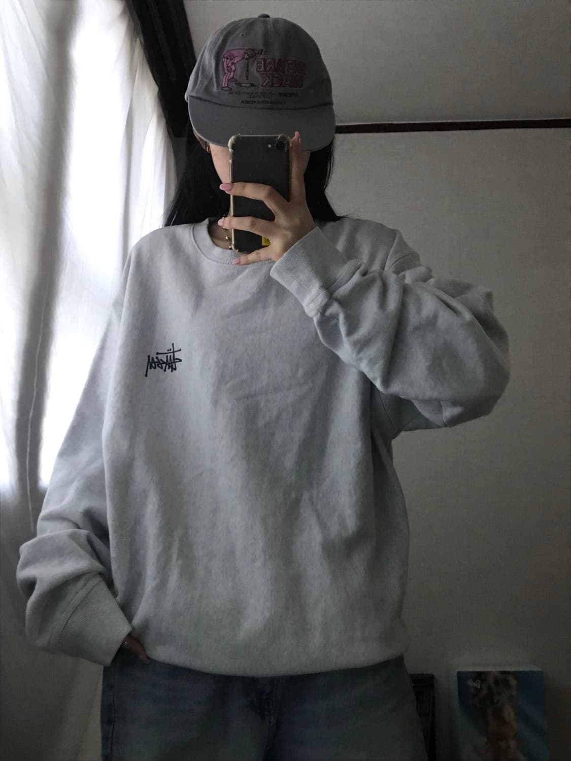 스투시 멜란지 빅로고 맨투맨 상품이미지5