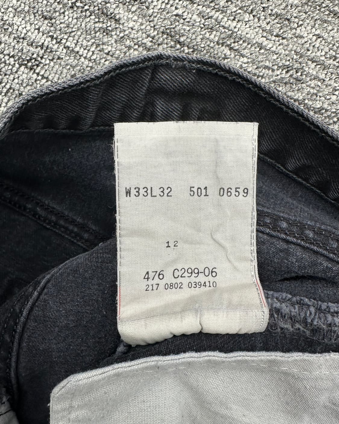 (허단40)00'S 리바이스 501 워싱블랙-M1256 상품이미지4