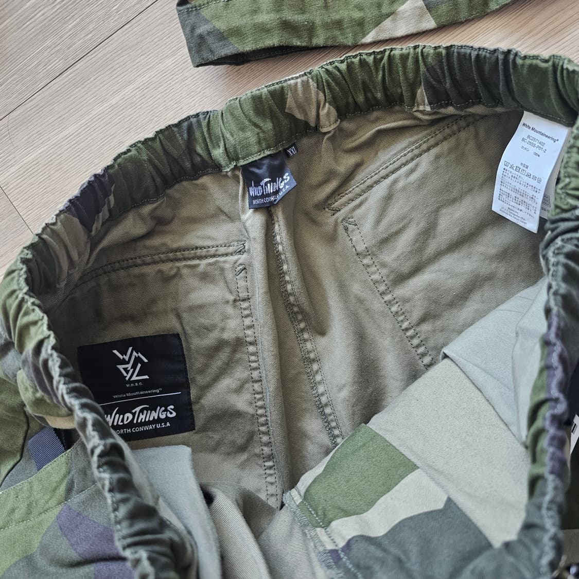 와일드띵스 X 화이트마운티니어링 콜라보 셋업 헌팅자켓 반바지 카모 XL 상품이미지7