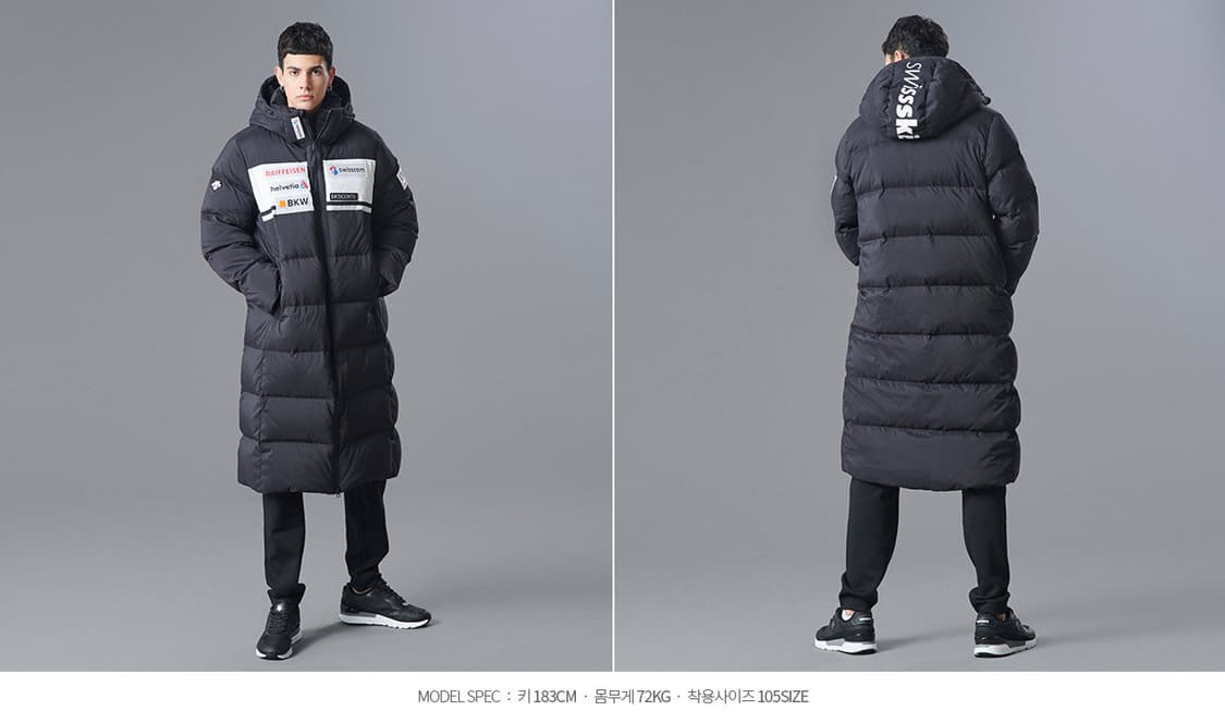 데상트 남녀공용 롱패딩 다운 패딩 아우디 스키팀 90 m 레플리카  상품이미지8