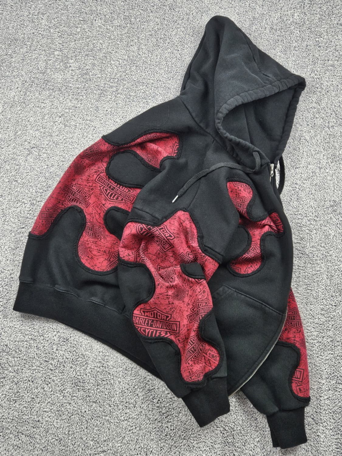 할리 데이비슨 아플리케 커스텀 스웻 후드집업 (상세설명참조)/ 10284 상품이미지4