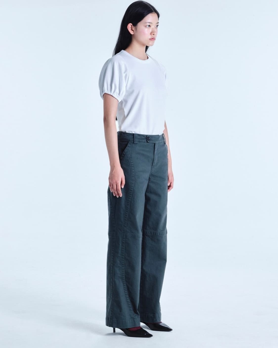코스모스 커브드 라인 워시드 데님 팬츠 상품이미지2