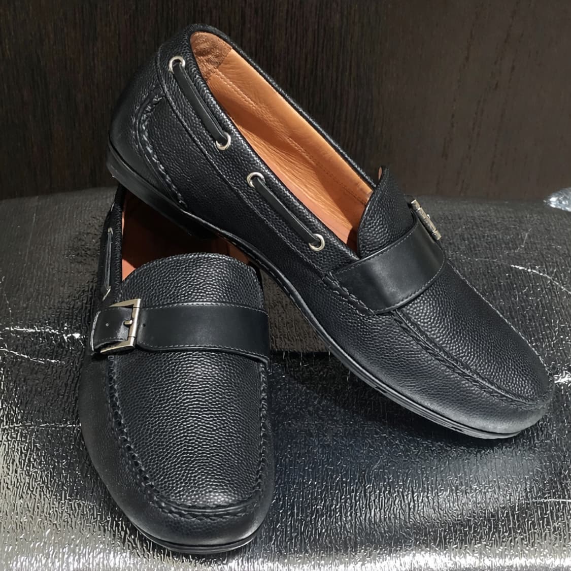 살바토레 페라가모 남성 블랙 가죽 로퍼 8½ 상품이미지1