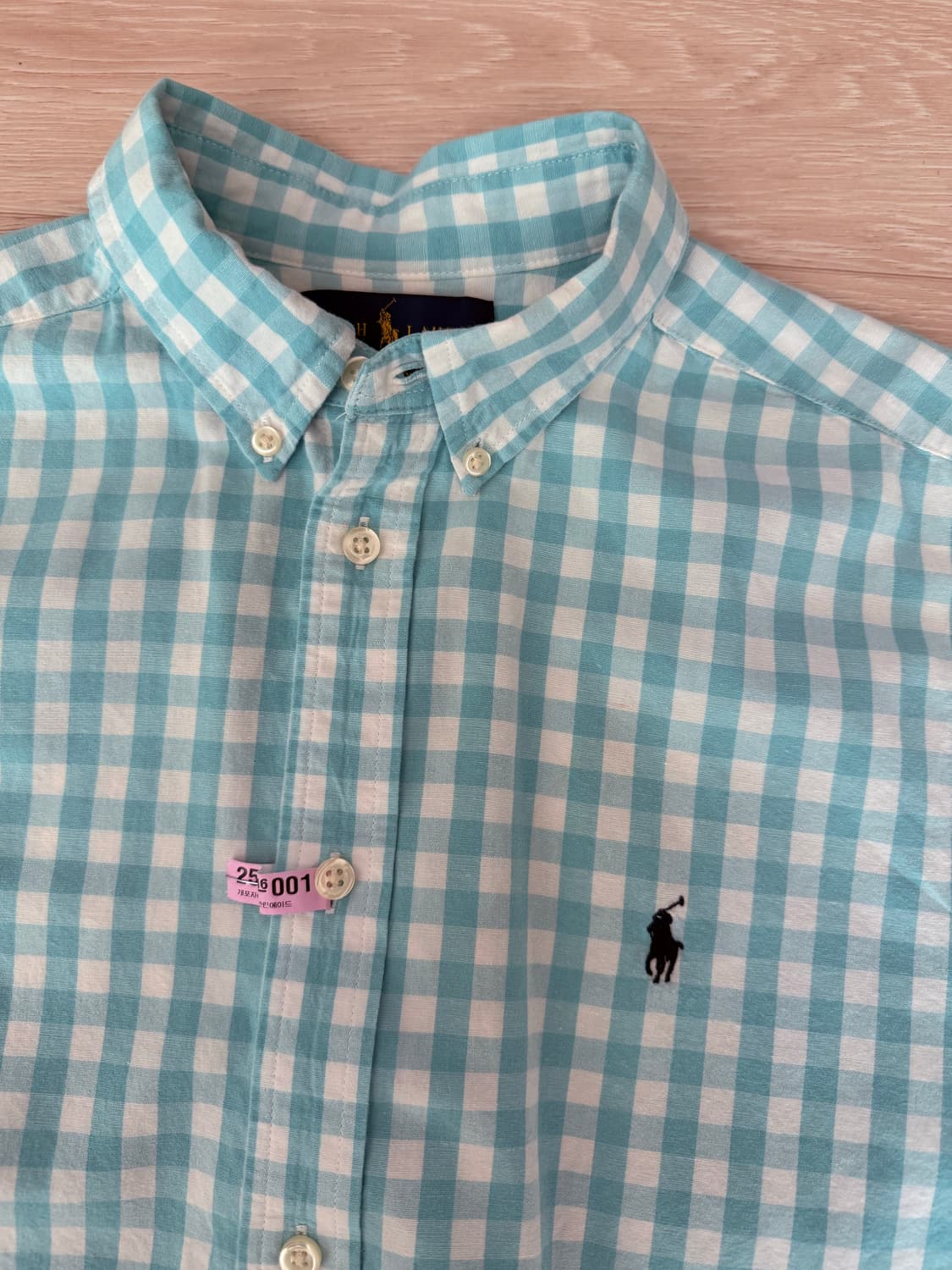 폴로 보이스 체크 셔츠 라이트그린 상품이미지4