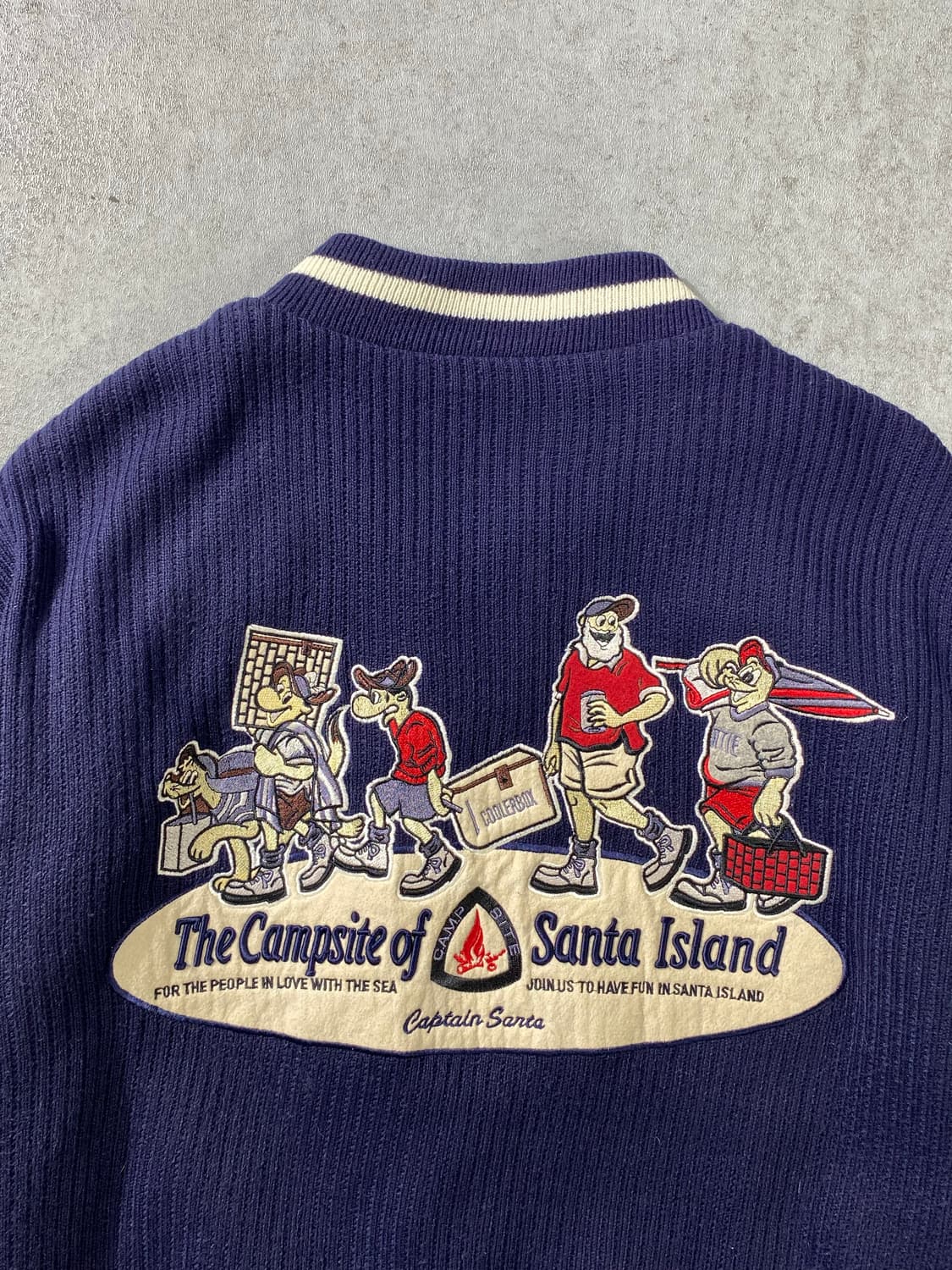 [L] Vintage 빈티지 산타 자수 디테일 니트 블루종 상품이미지2