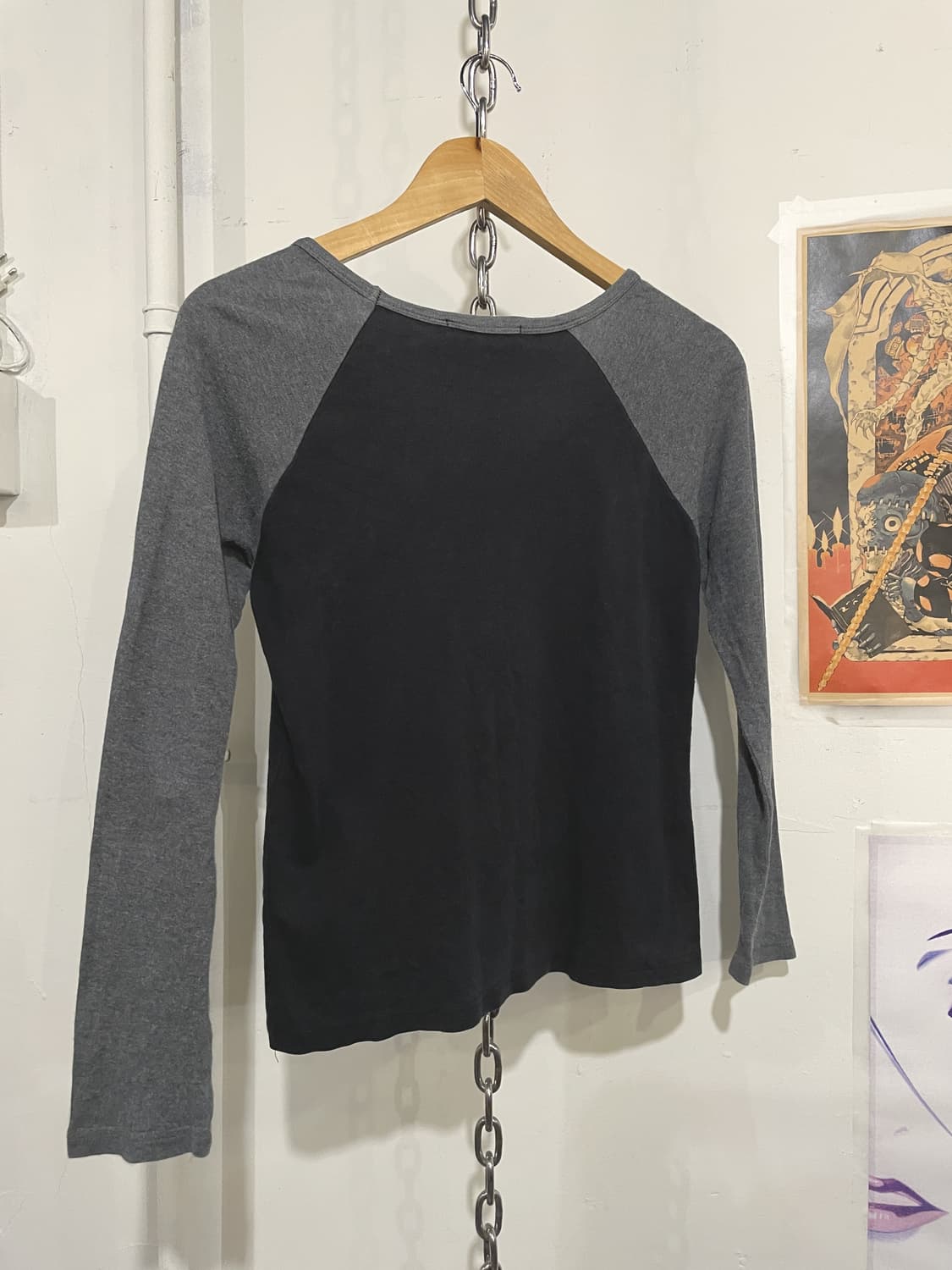 유니콘 프린팅 골드 레터링 블랙 나그랑 롱슬리브 y2k 상품이미지3