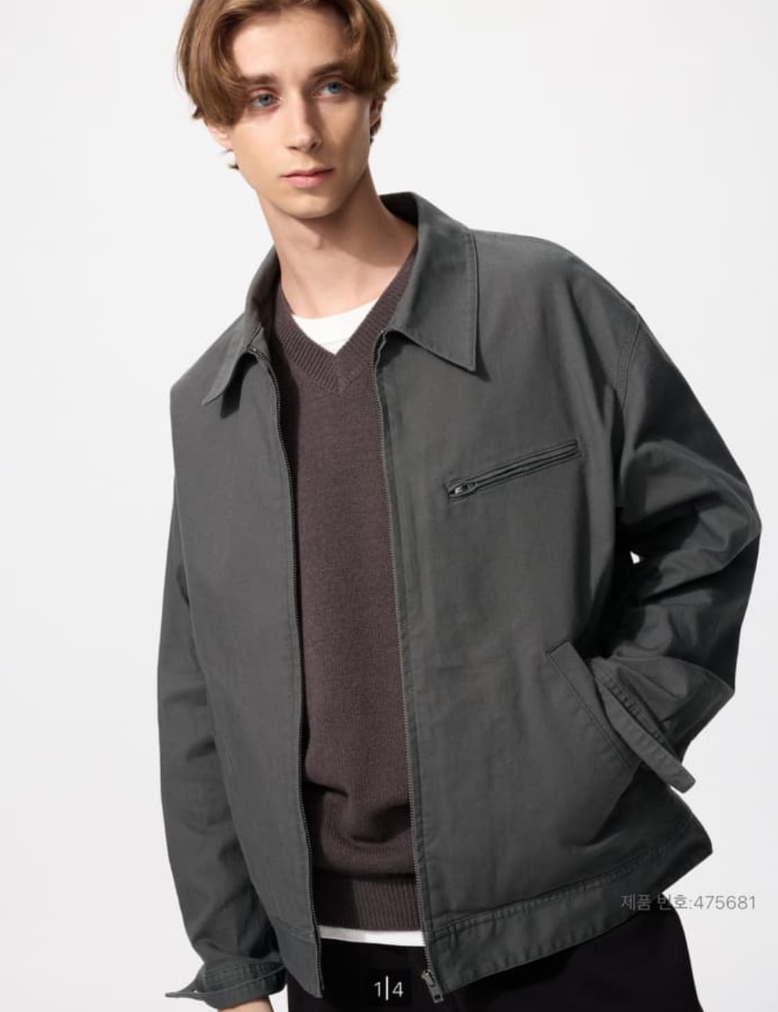 유니클로 블루종 자켓 차콜 상품이미지2