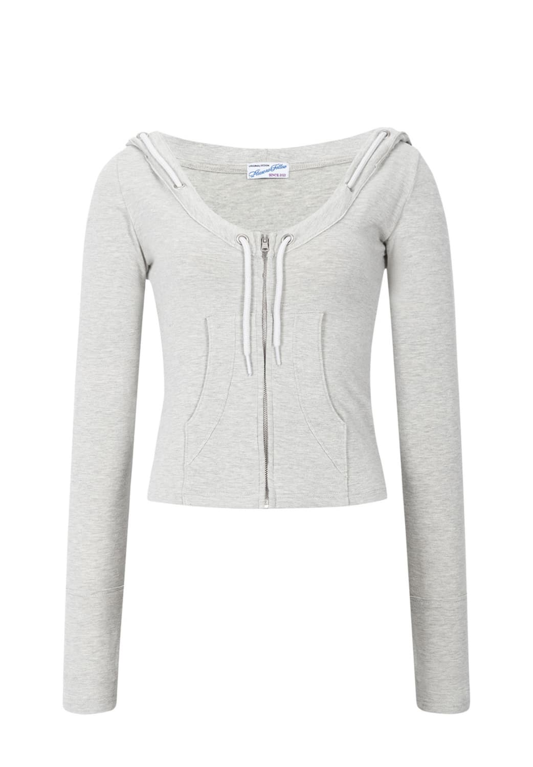Glen Deep U-neck Hoodie (Oatmeal) 상품이미지2