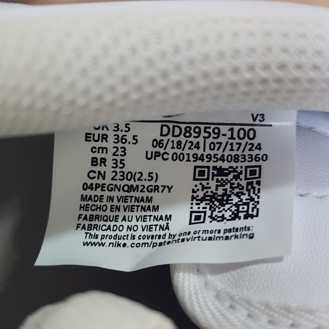 나이키 에어포스1 07 올화이트 230 새상품 (DD8959-100) 상품이미지6