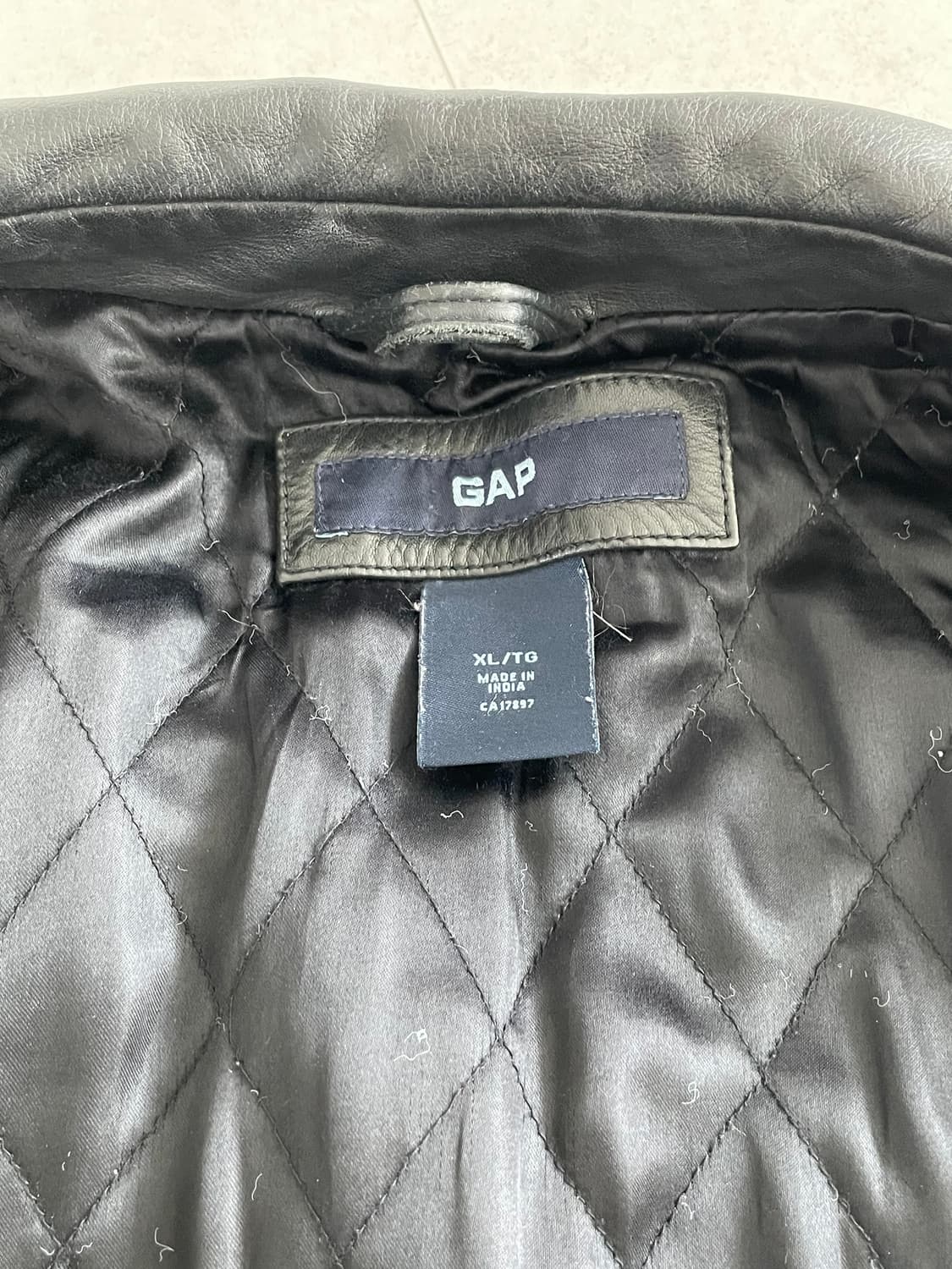 [XL] 올드 갭 레더 카코트 블랙 상품이미지4