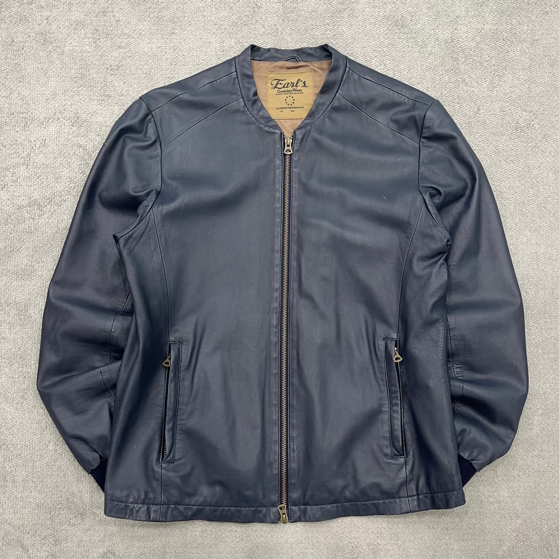 40 Jpn 빈티지 EARLS 양가죽 블루종 투웨이 자켓 상품이미지1