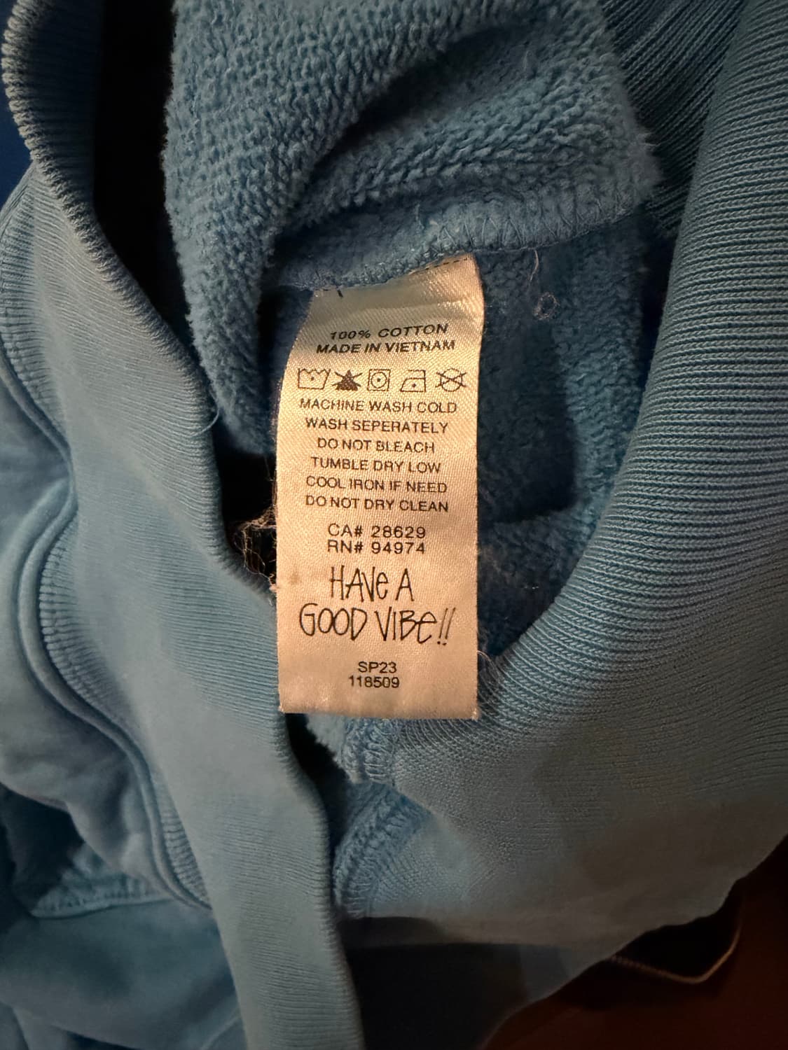 스투시 후드티 블루 M 상품이미지4